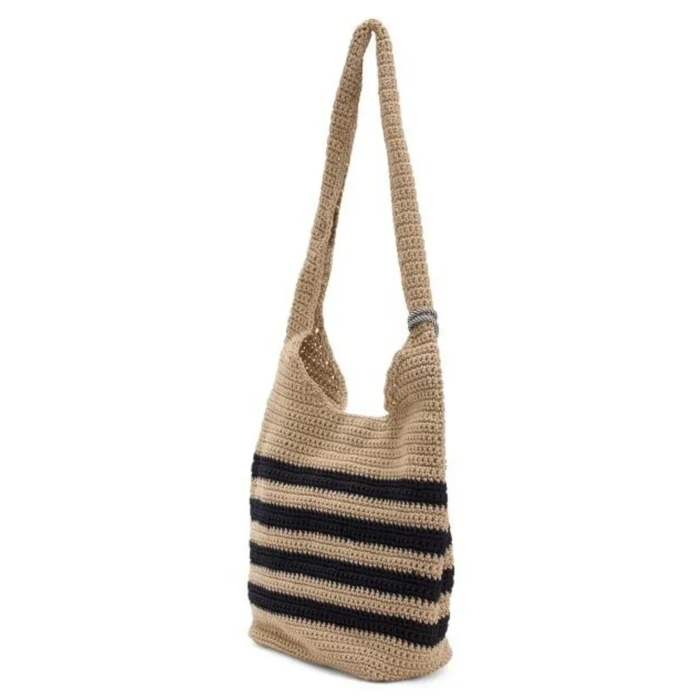 TOMMY BAHAMA Striped Hobo With Bungee Cord
